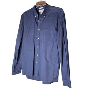H&M L.O.G.G. Navy Blue Button-Down Shirt Size XL